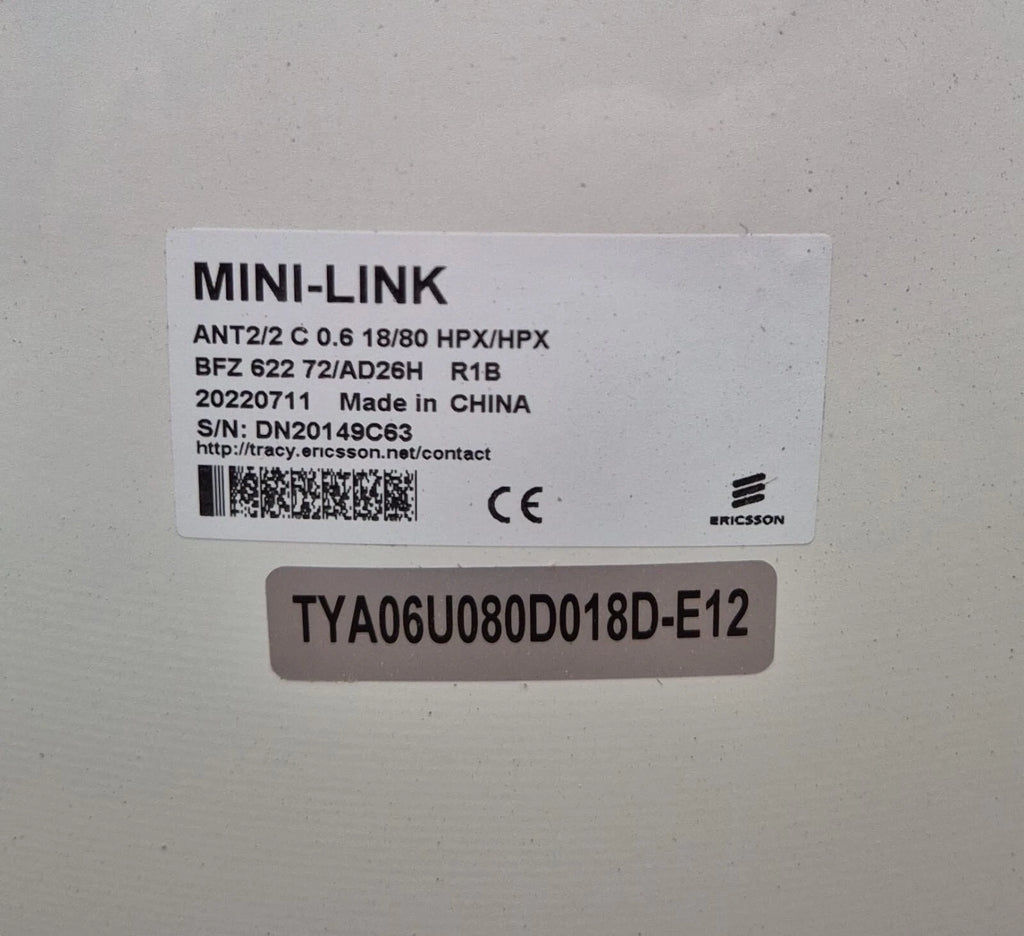 ERICSSON BFZ 622 72/AD26H R1B ANT2/2 C 0.6 18/80 HPX/HPX MINI-LINK Antenna *NEW*