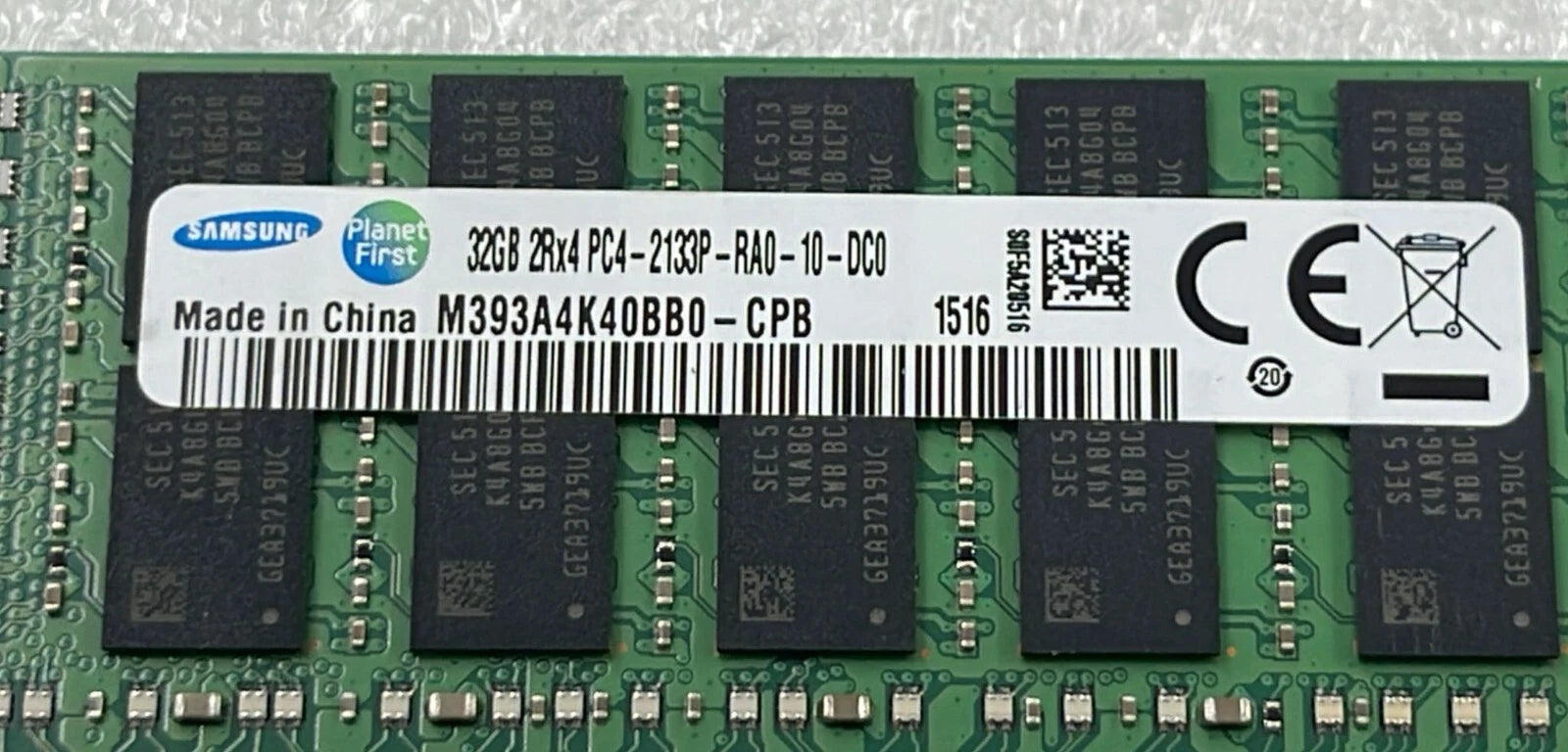 [LOT 2] Samsung 32GB 2Rx4 PC4-2133P M393A4K40BB0-CPB DDR4 Server Memory RAM