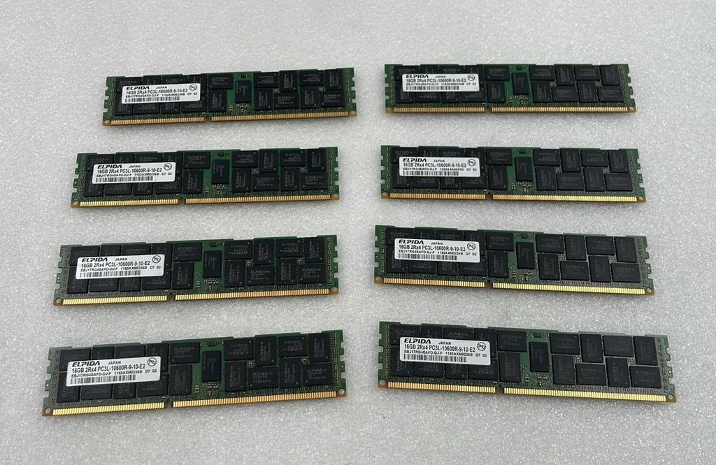 [LOT 8] ELPIDA 16GB 2Rx4 PC3L-10600R DDR3 Server Memory RAM EBJ17RG4EAFD-DJ-F