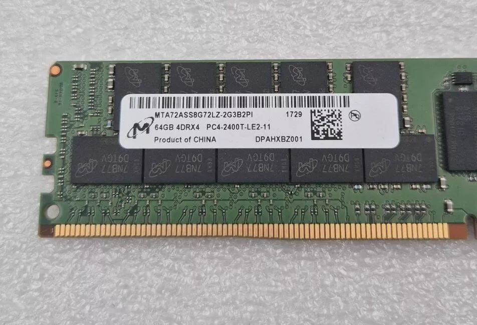 Micron MTA72ASS8G72LZ-2G3B2PI 64GB 4DRX4 DDR4 PC4-2400T Server Memory RAM