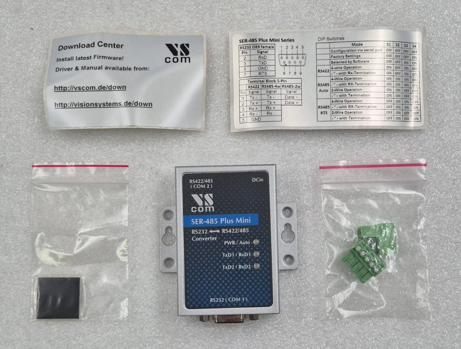 VScom SER-485 Plus Mini RS232 Converter to RS422/485