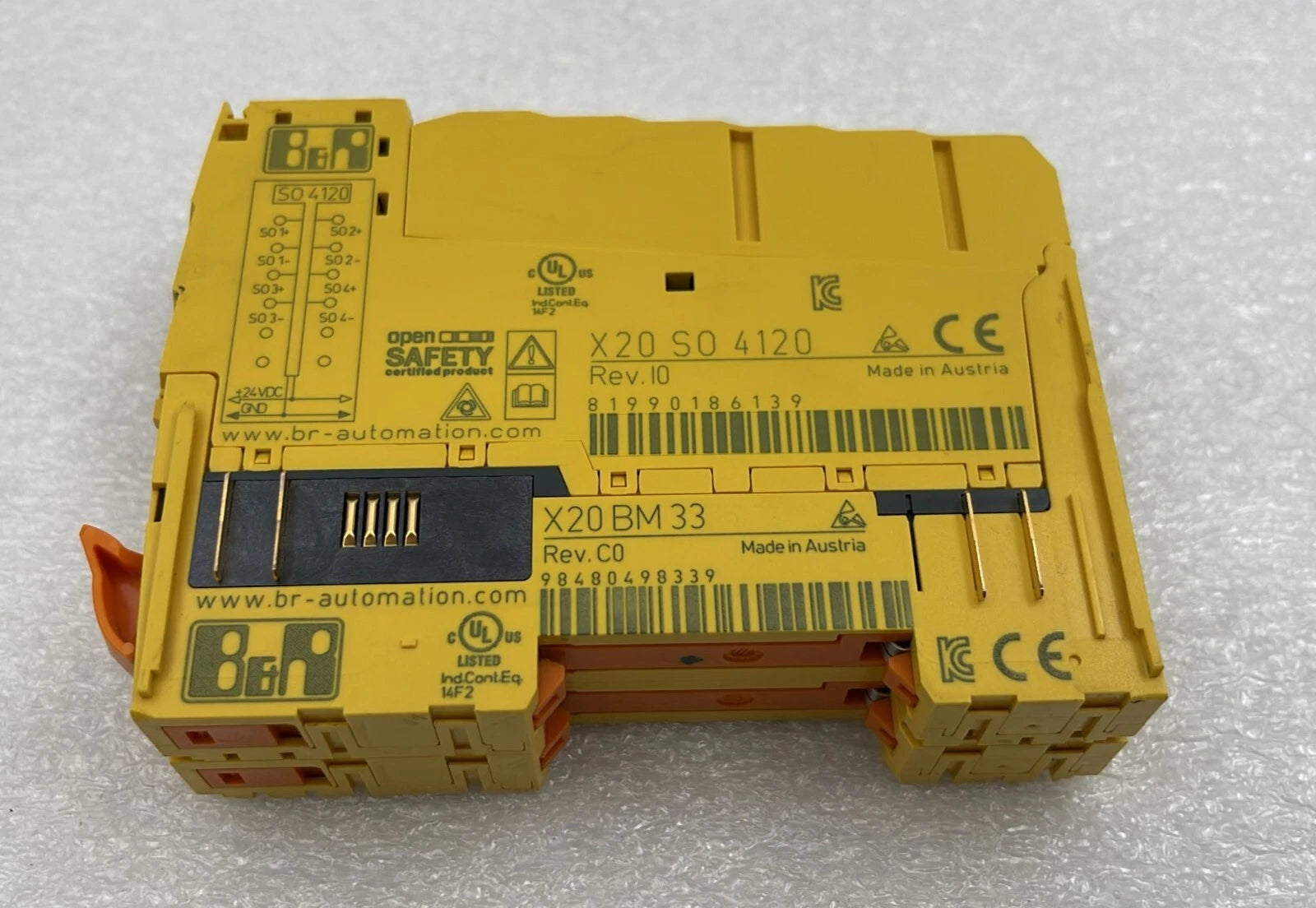 B&R Automation X20 SO 4120 POWERLINK Digital Control Input Module W/ X20 BM 33