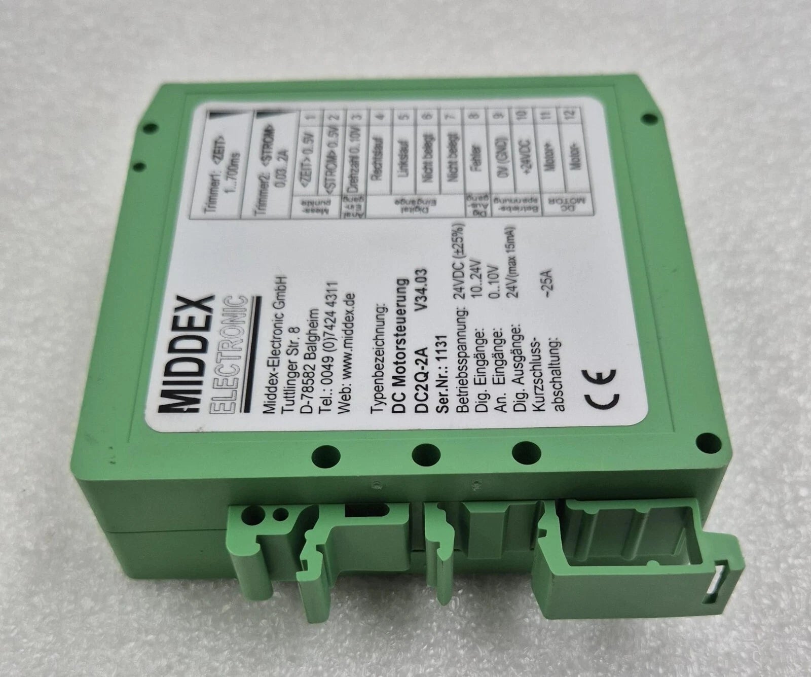 MIDDEX DC2Q-2A V34.03 Stepper Motor Driver Control Speed 24VDC