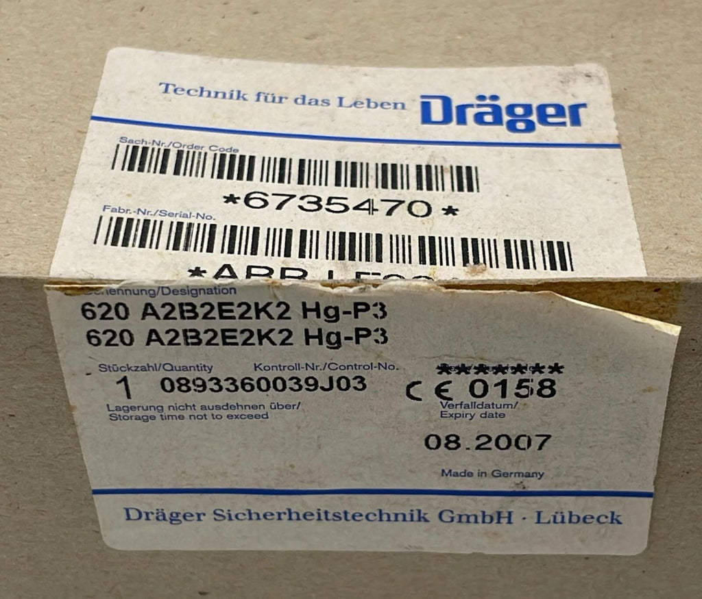 Drager 6735470 Gas Mask Filter 620 A2B2E2K2 Hg-P3 ARSD-F002