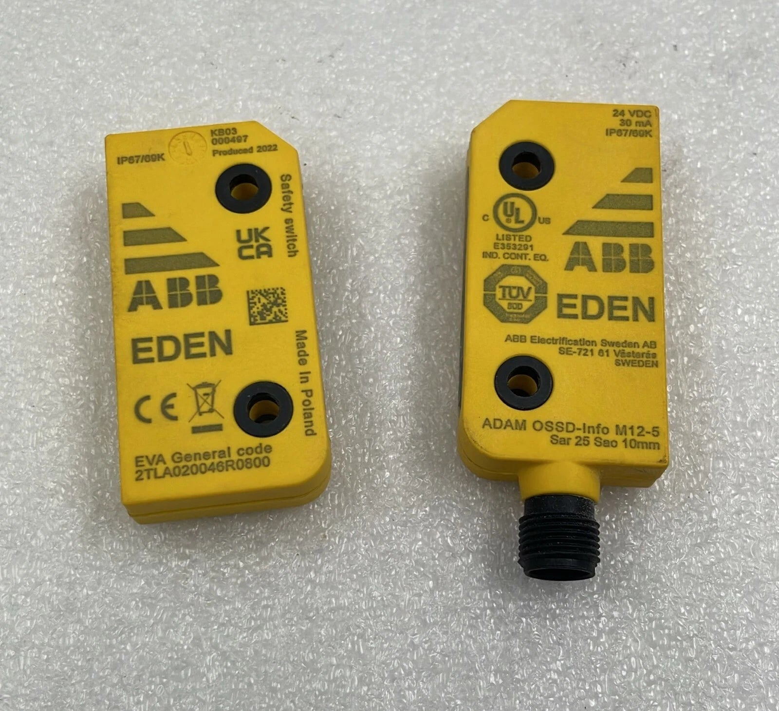 ABB EDEN Safety Switch ADAM OSSD-info M12-5  2TLA020051R5400 EVA 2TLA020046R0800