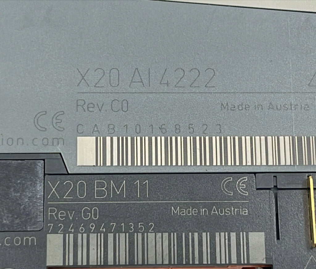 B&R Automation X20 AI 4222 Digital PLC I/O Output Module W/ X20 BM 11 Base