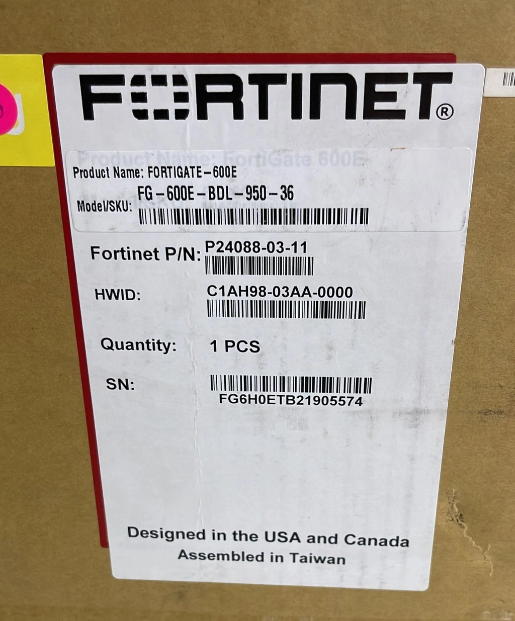 Fortinet FG-600E FortiGate 600E Network Security Firewall W/ WT-10G-SFP+-T-FN
