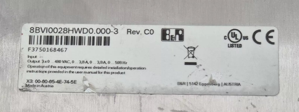 B&R Automation ACOPOS multi I0028D 8BVI0028HWD0.000-3 Inverter Module **AS-IS**