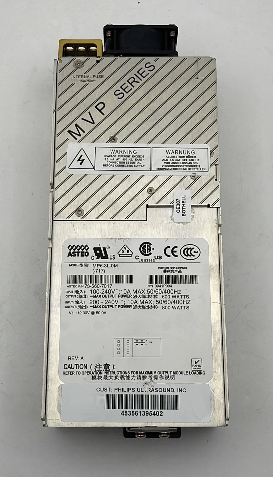 ASTEC MVP SERIES MP6-3L-0M 73-560-7016 Power Supply 800W