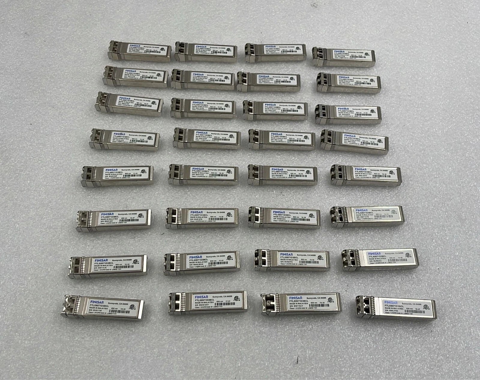 [LOT 32] Finisar FTLX8571D3BCL SFP+SR/SW 10Gb/s 850nm Multimode SFP+ Transceiver