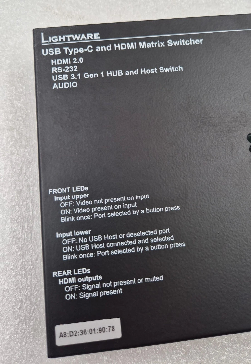 LIGHTWARE UCX-4X2-HC30 91310081 USB Type C & HDMI Matrix Switcher