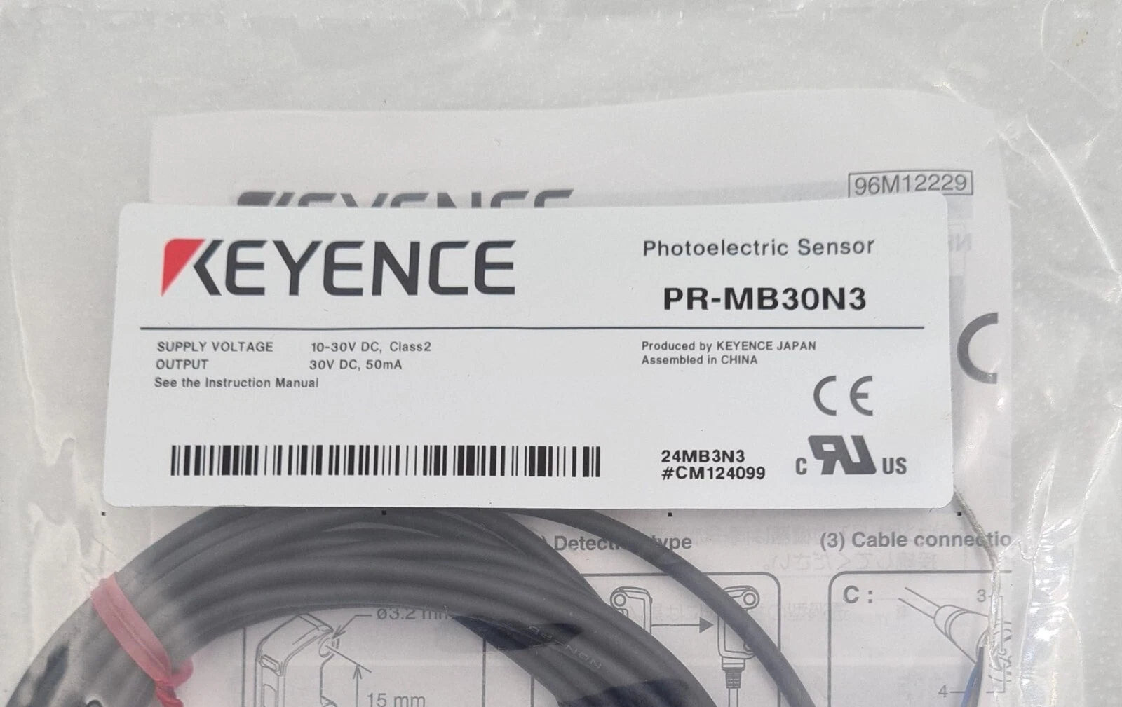 [LOT 3 PCS] NEW SEALED - KEYENCE PR-MB30N3 Photoelectric Sensor 24MB3N3