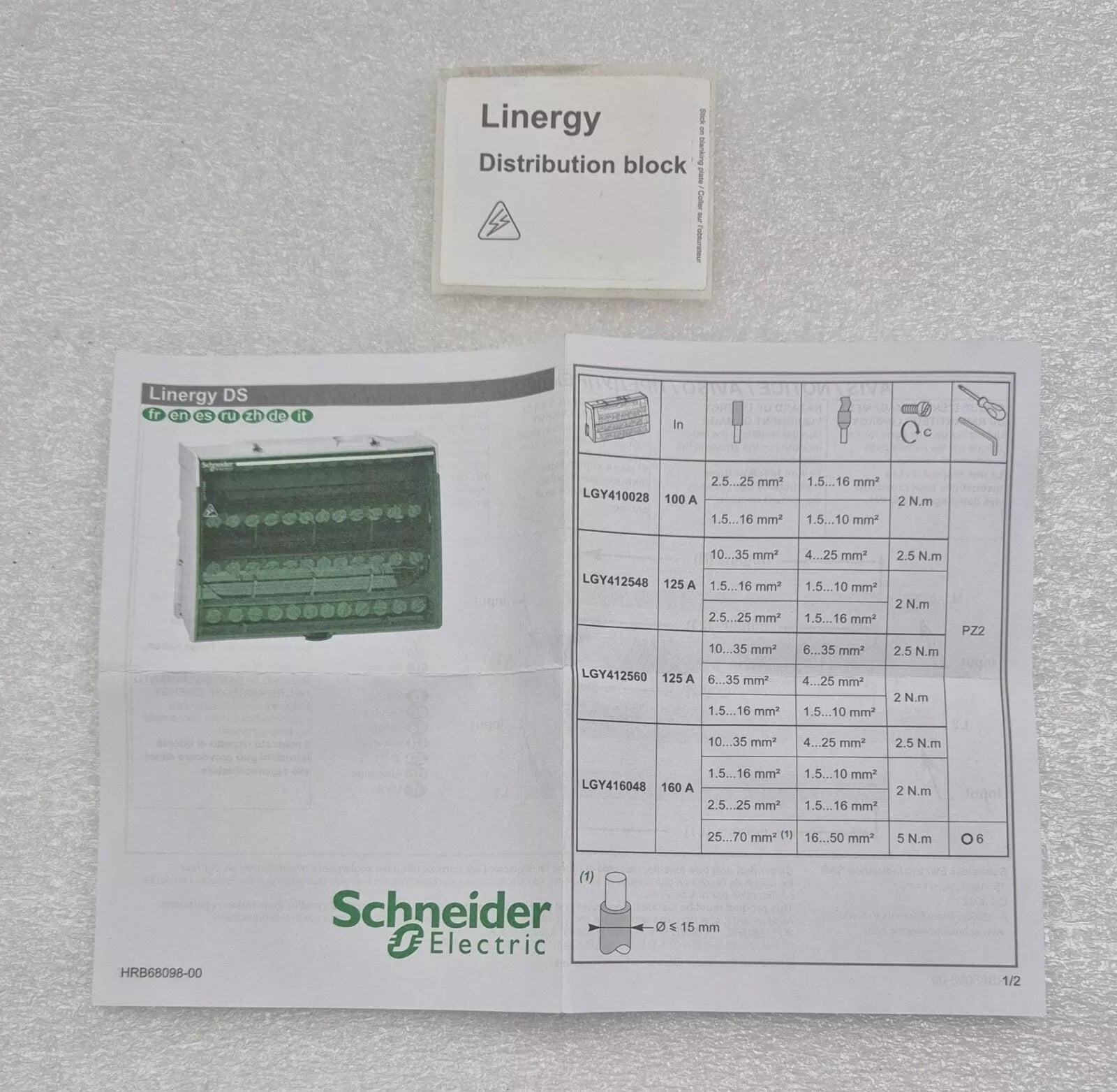 Schneider LGY410028 Distribution Block Linergy DS 4P 100A 28 Holes 054208