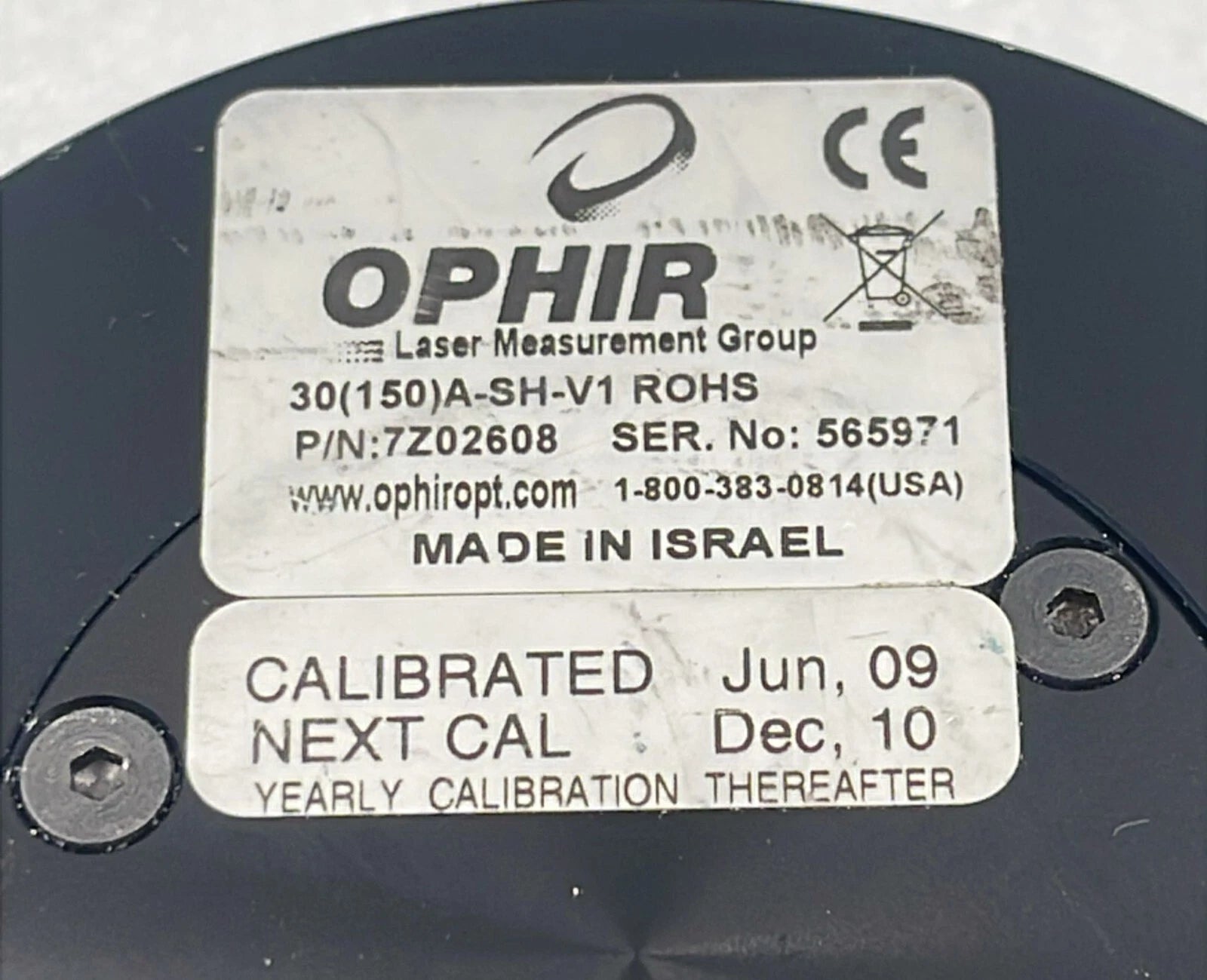 OPHIR 30(150)A-SH-V1 Head Laser Power Meter Sensor 7Z02608
