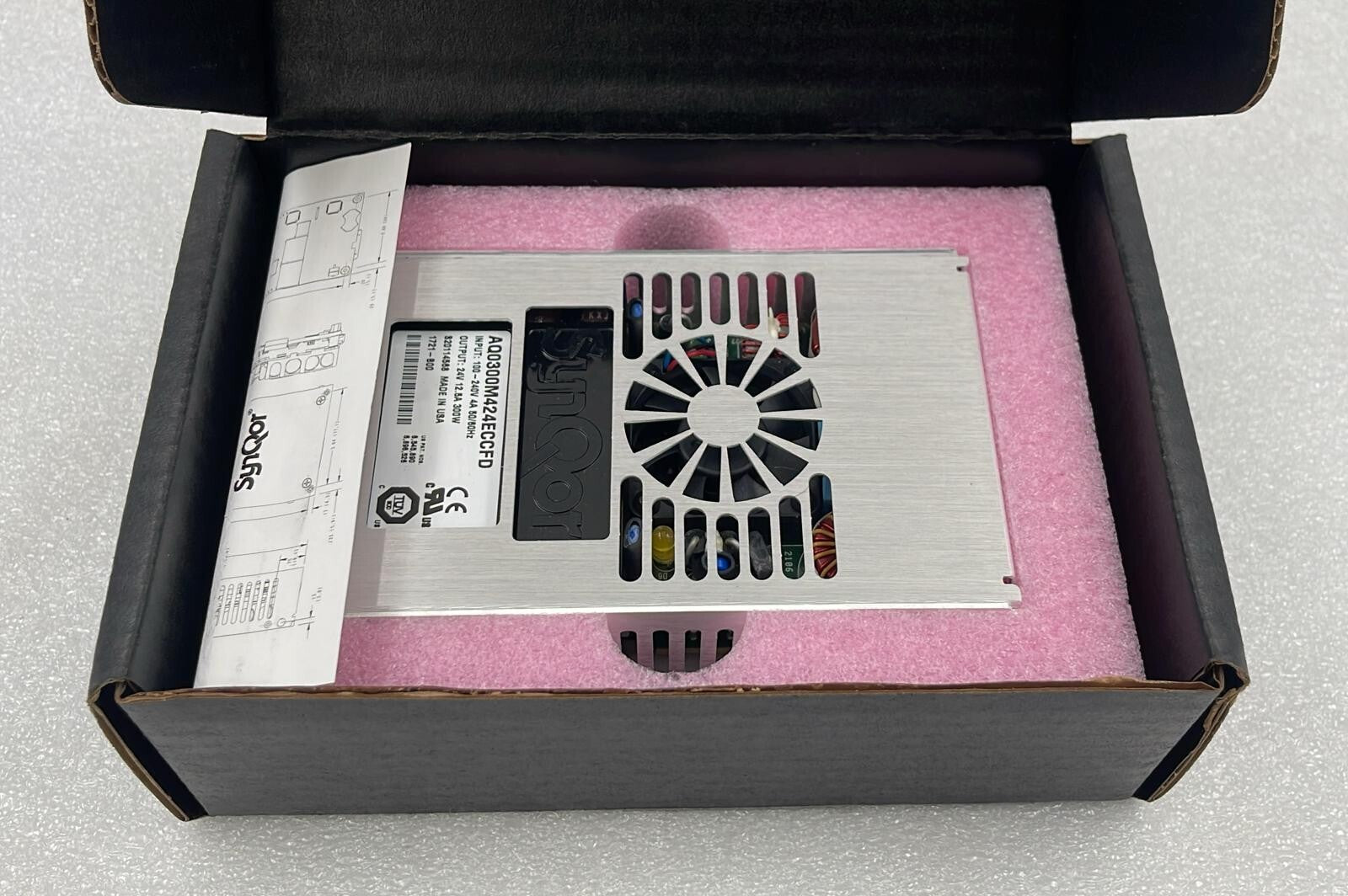 SynQor AQ0300M424ECCFD 300W Single Output Medical Grade AC/DC Power Supply