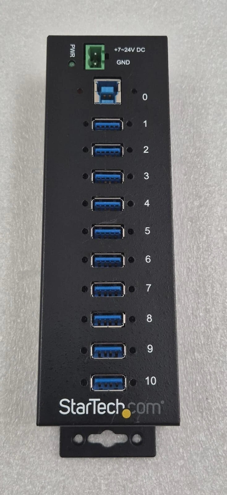 StarTech ST1030USBM 10-Port USB 3.0 Hub 5Gbps 7-24V DC ESD Surge Protection