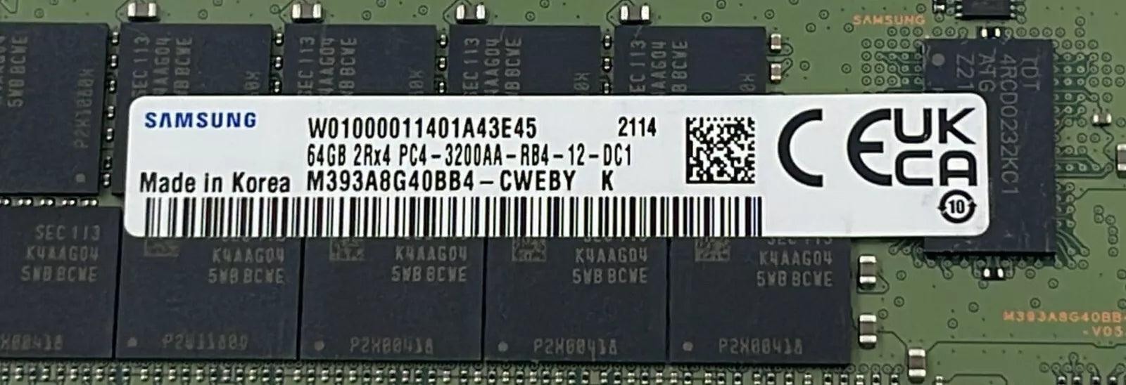 Samsung 64GB 2Rx4 PC4-3200AA M393A8G40BB4-CWEBY Server Memory RAM