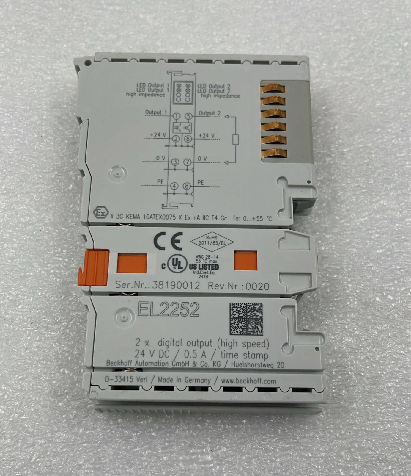 Beckhoff EL2252 EtherCAT 2-channel 24V digital output terminal module