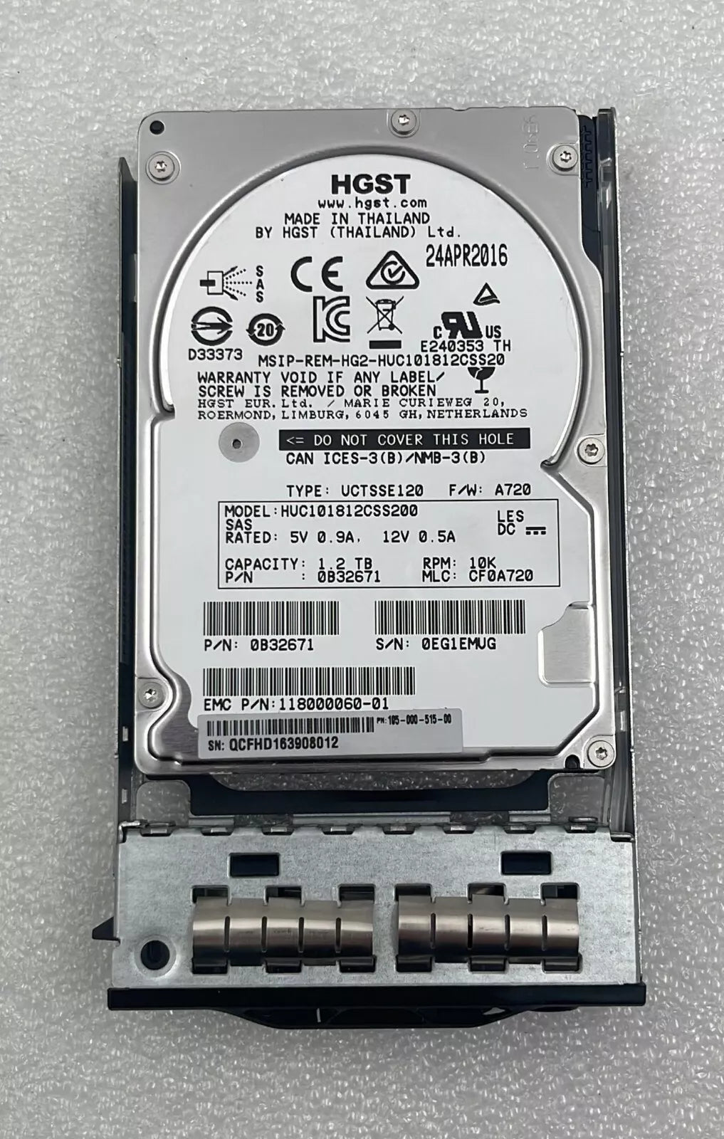 [LOT OF 4] HGST HUC101812CSS200 1.2TB 10K SAS 2.5 Hard Drive 0B32671 HDD