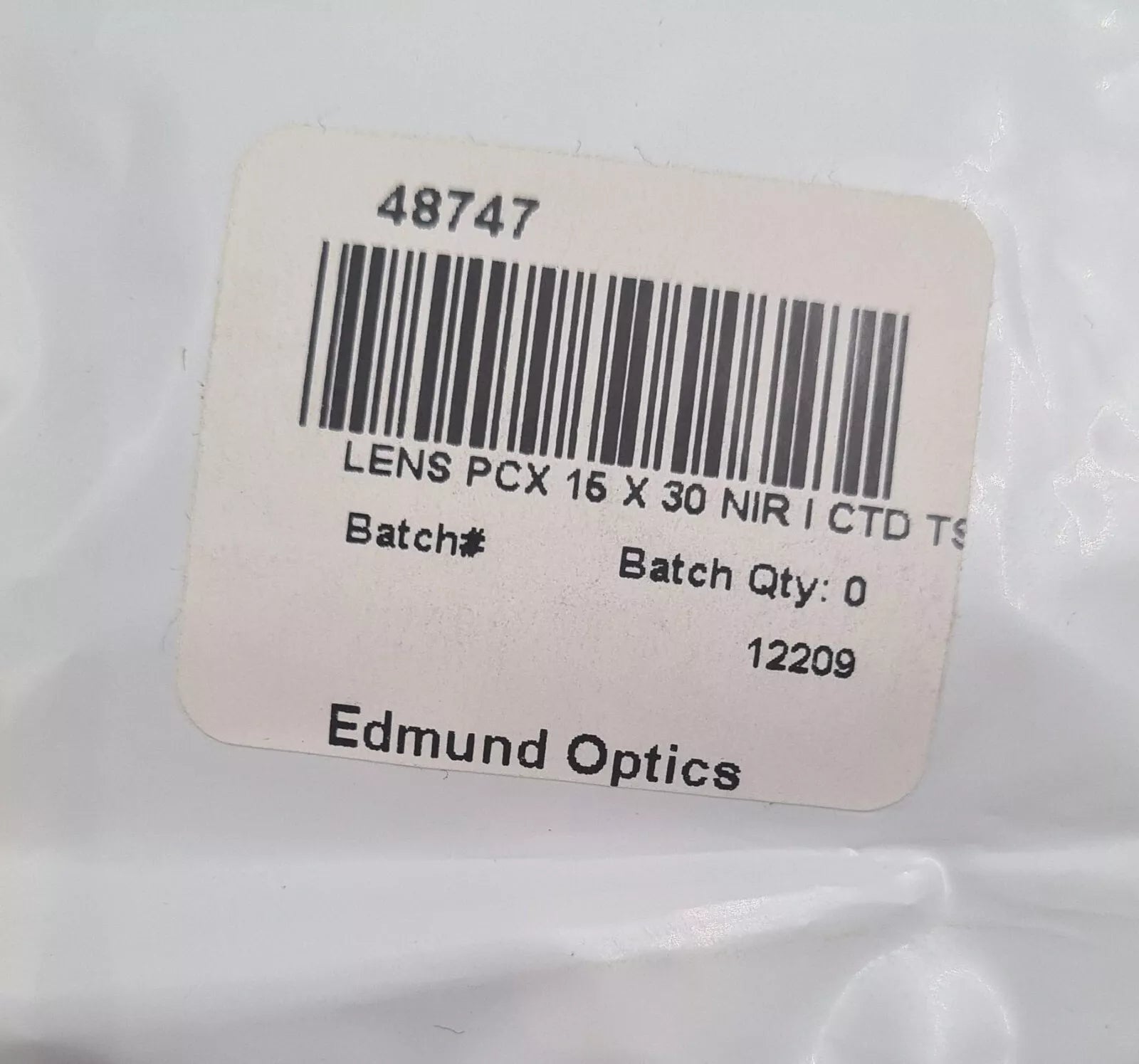 [LOT 11 PCS] NEW - Edmund Optics 48747 LENS PCX 15X30 NIR I CTD TS