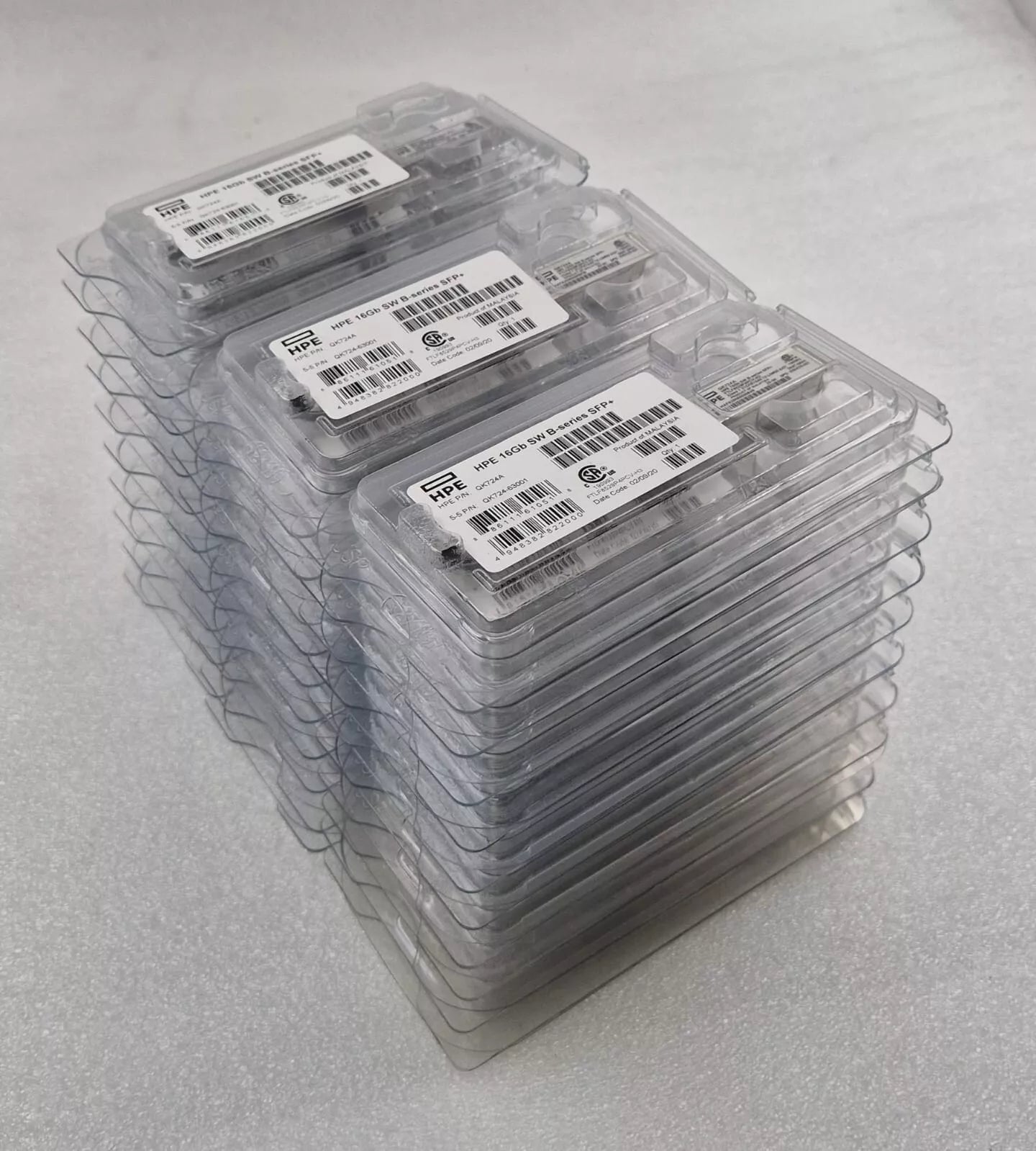 [LOT OF 30] NEW - HPE 16GB SW B-series SFP+ QK724A 656435-001 TRANSCEIVER