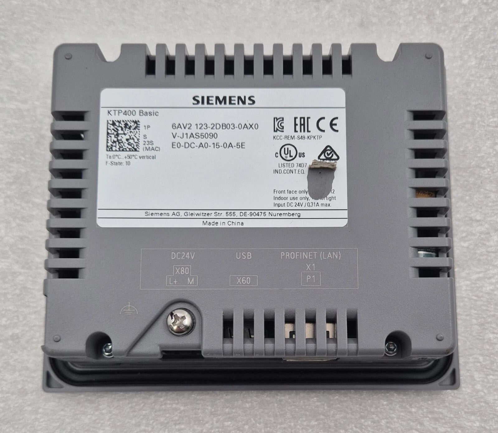 **NEW** SIEMENS SIMATIC HMI TOUCH KTP400 Basic 6AV2 123-2DB03-0AX0