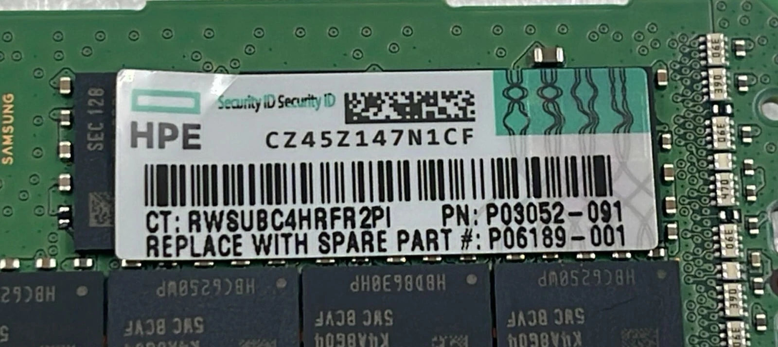 [LOT2 PCS] Samsung 32GB 2Rx4 PC4-2933Y Server M393A4K40CB2-CVFBY HPE 03052-091