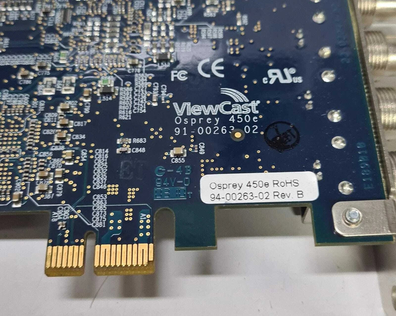 Viewcast Osprey 450E 94-00263-02 Rev. B PCIe PCI-e Analog Video Capture Card 4 C