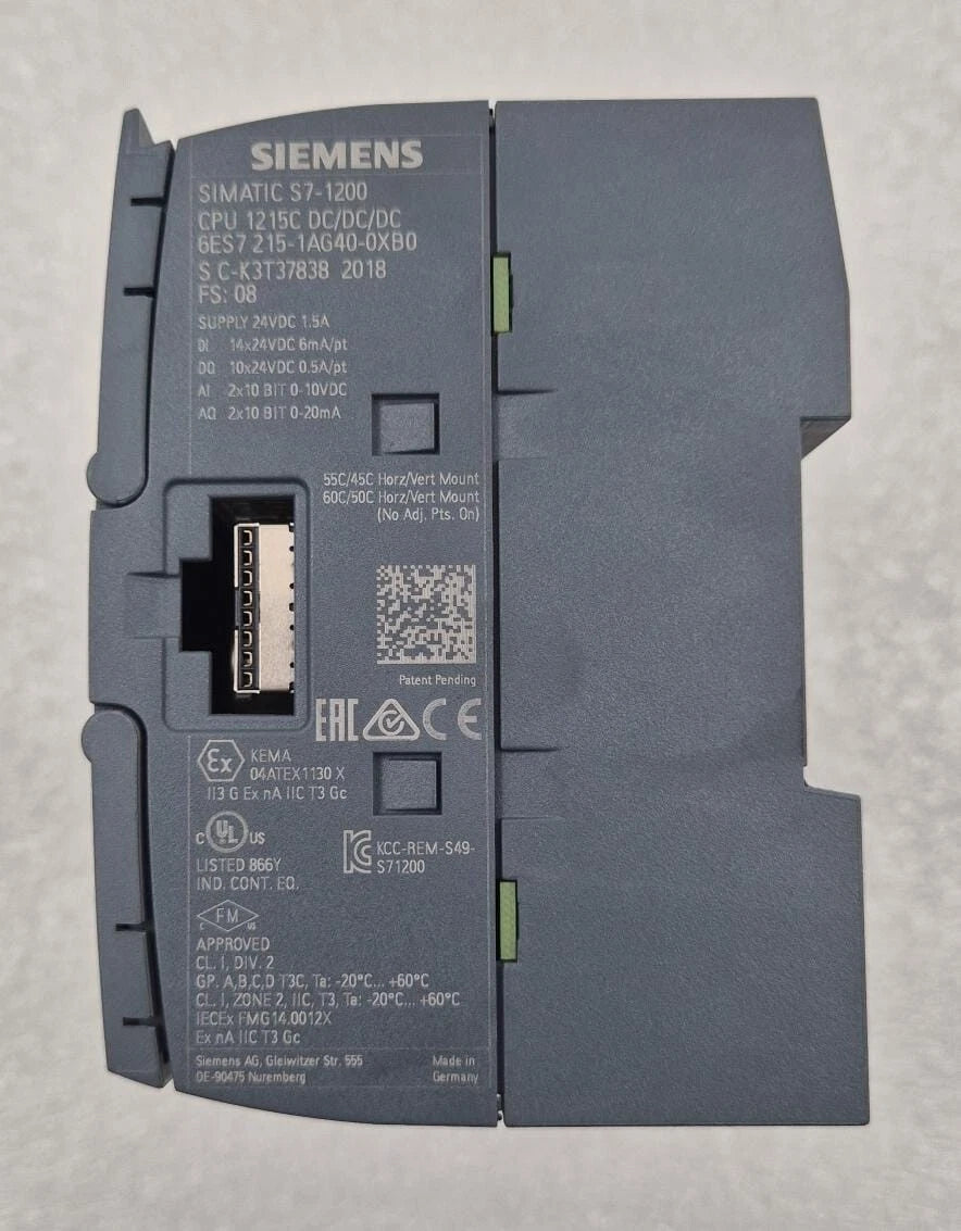 Siemens SIMATIC S7-1200 CPU 1215C 6ES7215-1AG40-0XB0 PLC