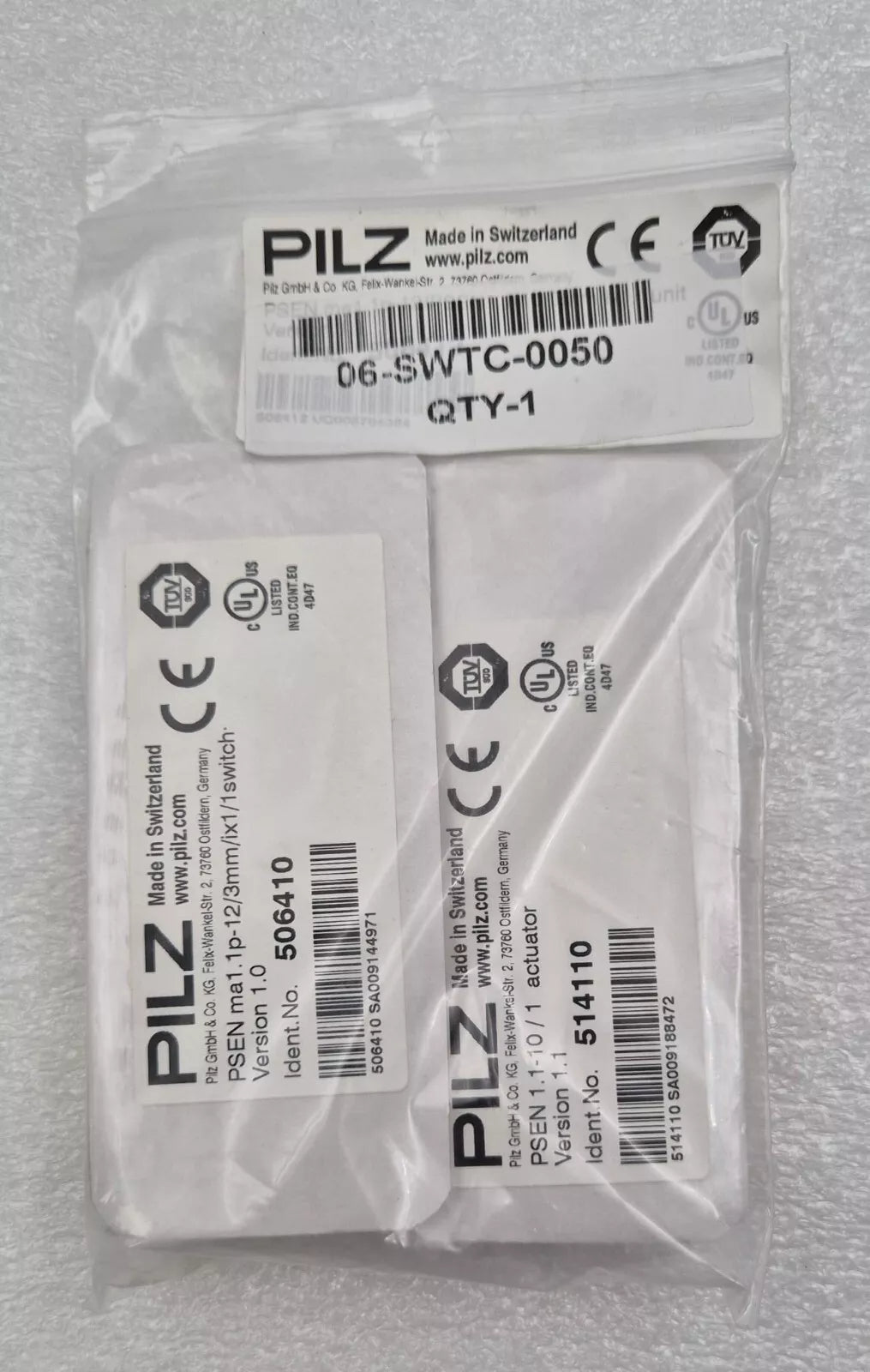 *NEW* PILZ Safety switch 506412 ( 506410 & 514110 ) PSEN ma1.1p-12 & PSEN 1.1-10