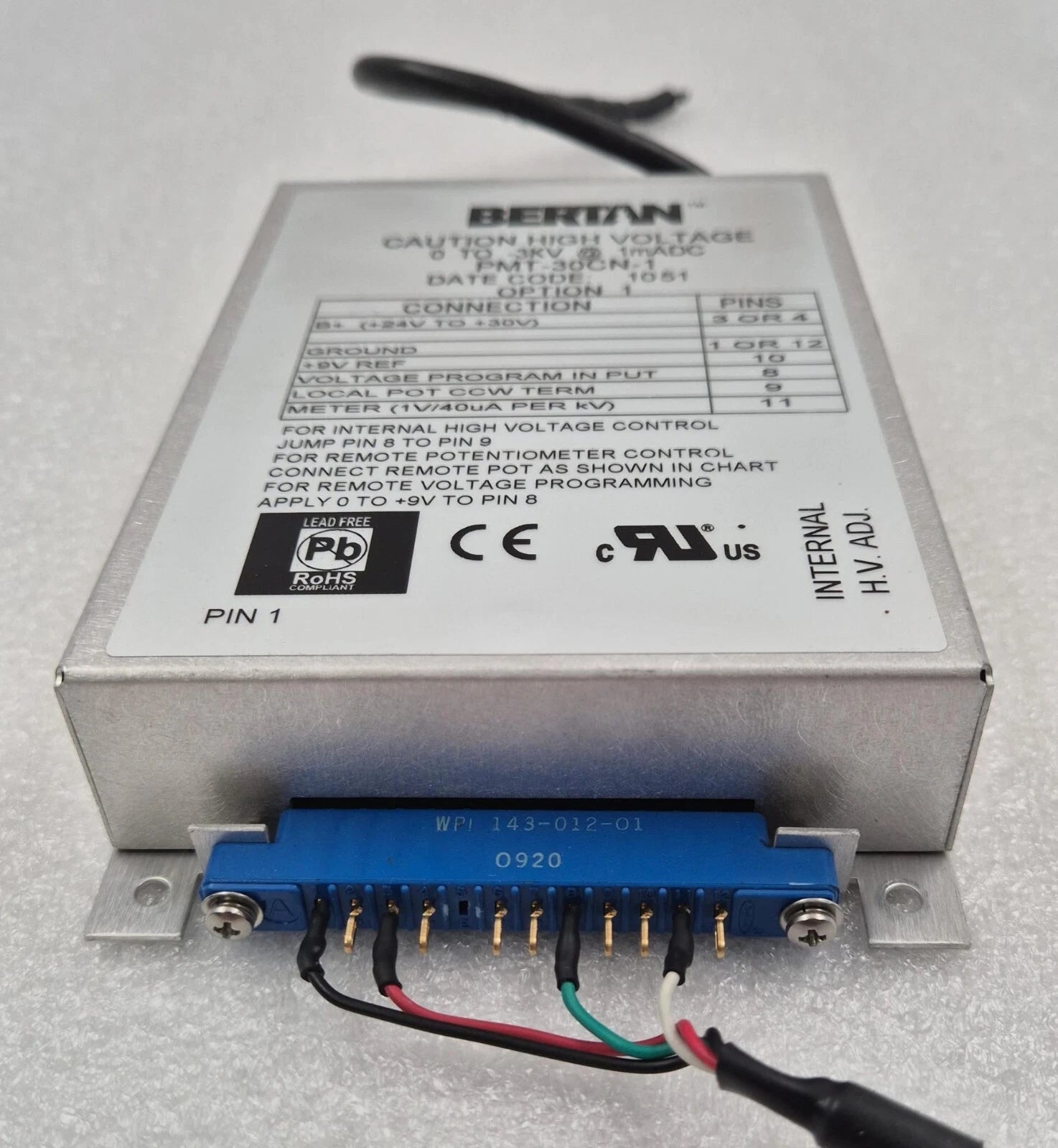 Spellman BERTAN PMT-30CN-1 0-3KV HIGH VOLTAGE POWER SUPPLY DEL HVPS MOD 3KV