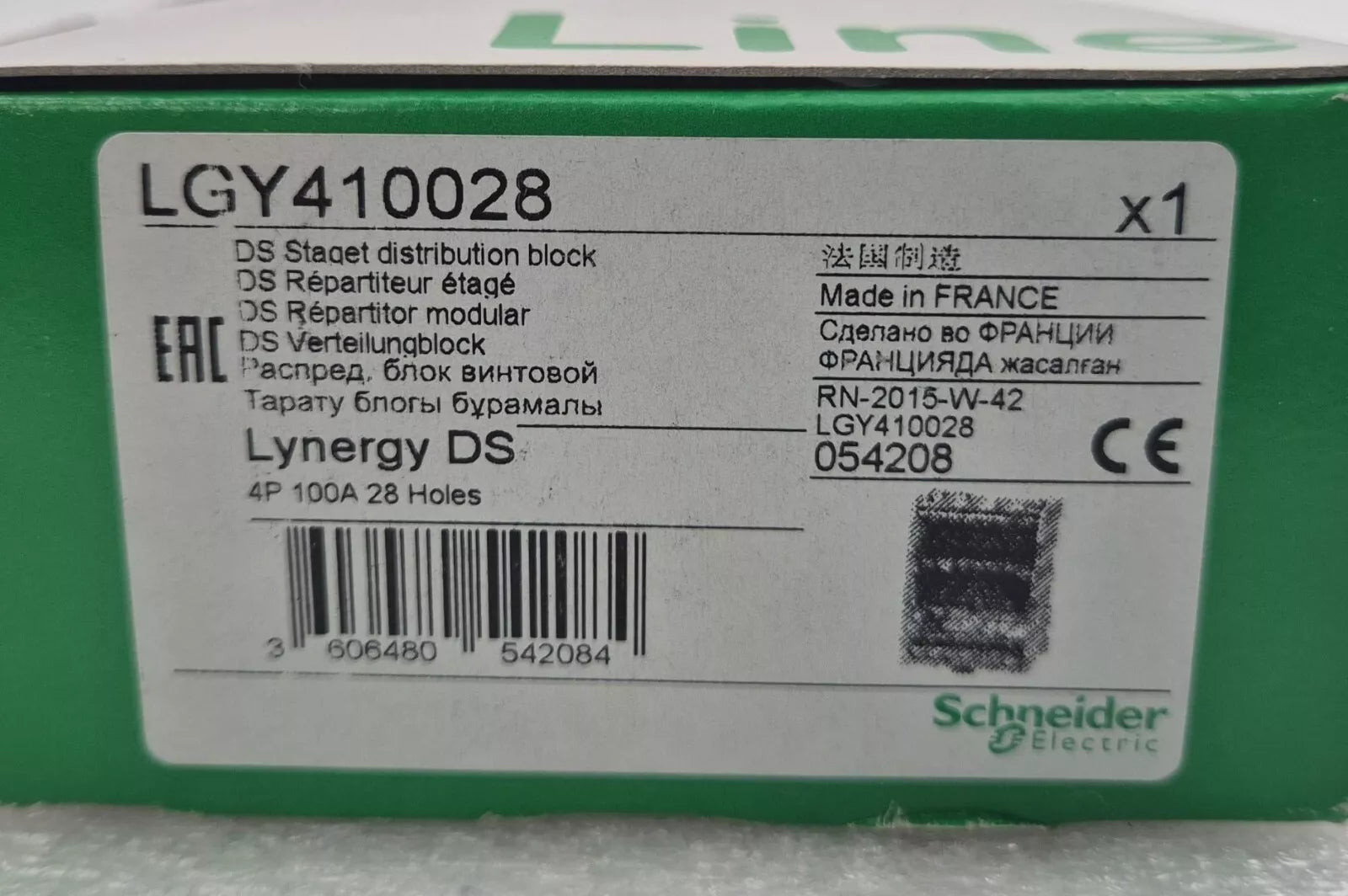 Schneider LGY410028 Distribution Block Linergy DS 4P 100A 28 Holes 054208