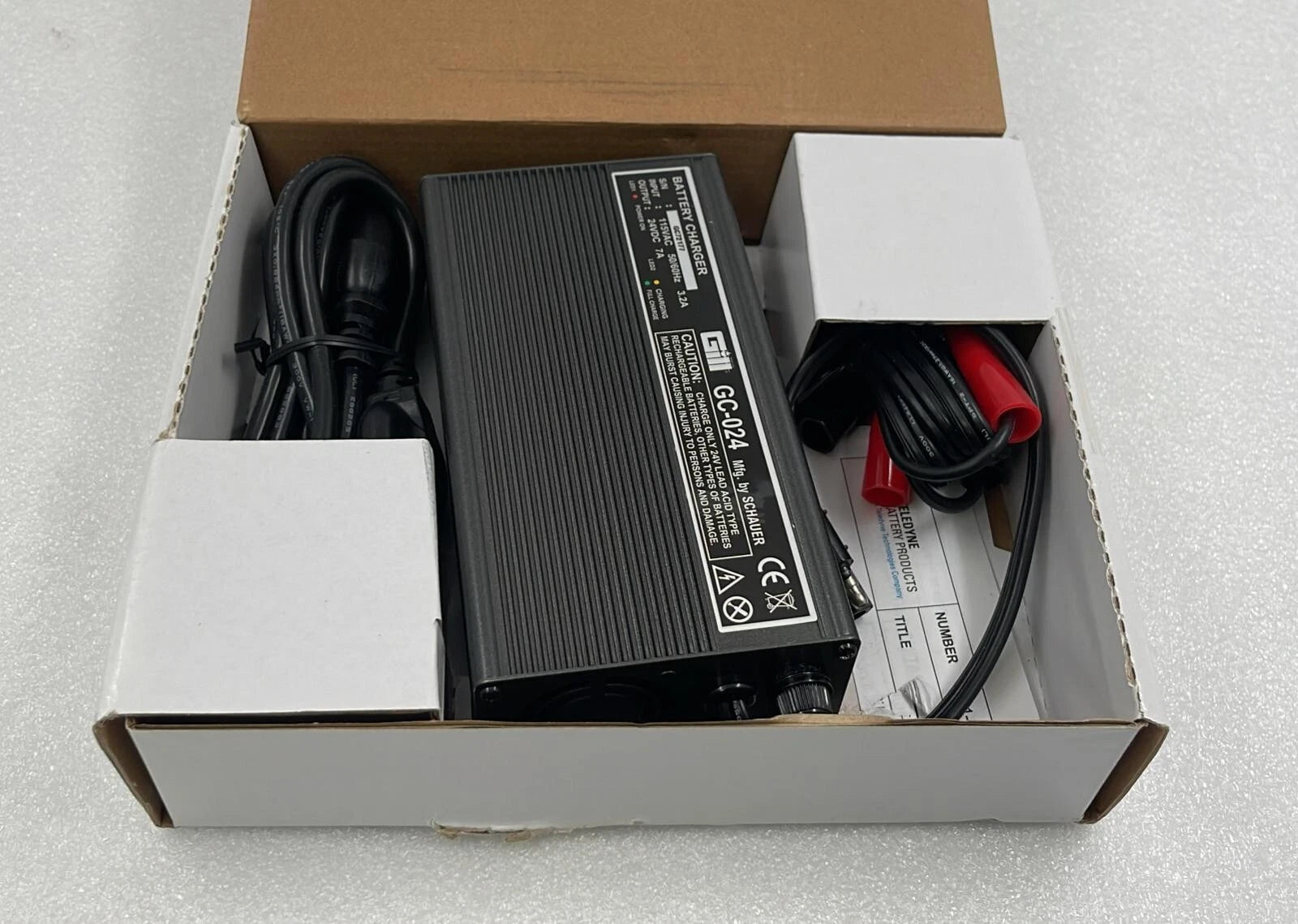 NEW** Gill GC-024 Battery Charger 115VAC 50/60Hz 3.2A 24VDC 7A