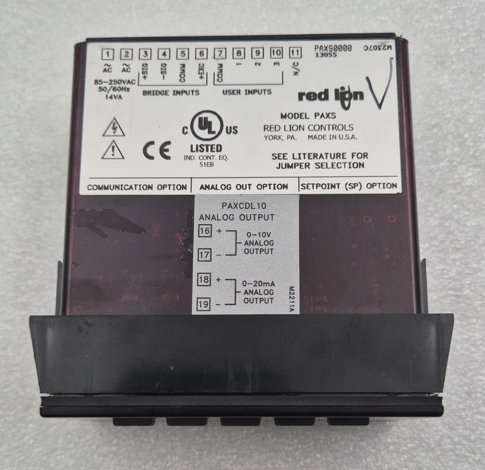 Red Lion PAXS PAXS0000 Digital Panel Load Cell Strain Gage Input Meter PAXCDL 10