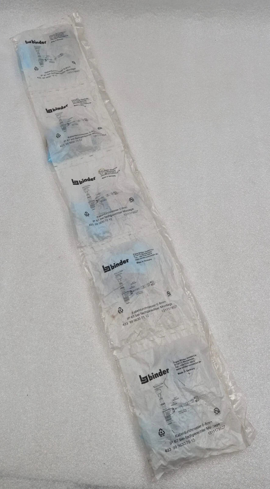 [LOT OF 5] Binder 423 99 5630 75 12 Circular Connector 90 Degree for Cable 6-8mm