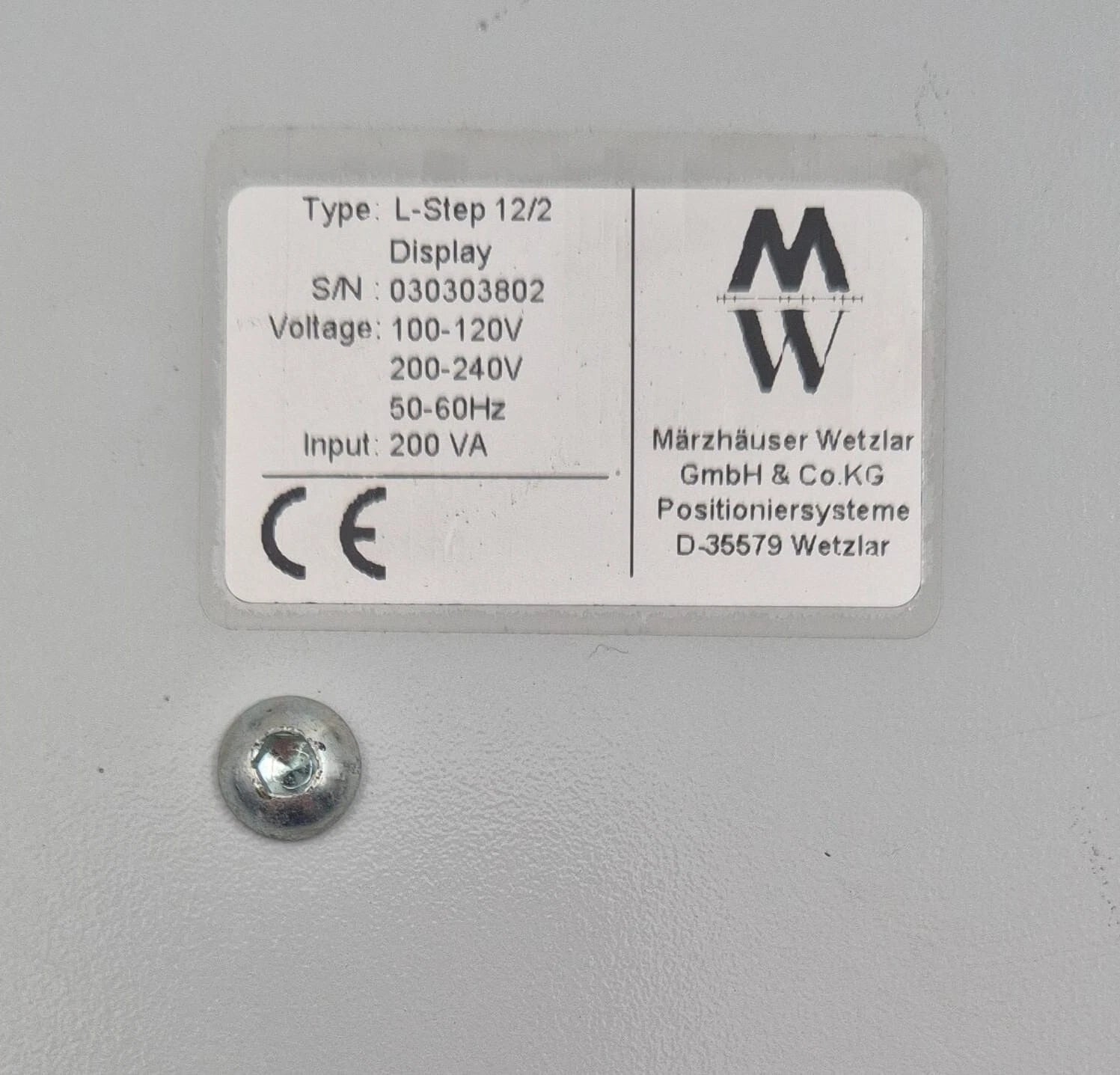 Marzhauser Wetzlar L-Step 12/2 Scanning Stage Controller LS2000 Display