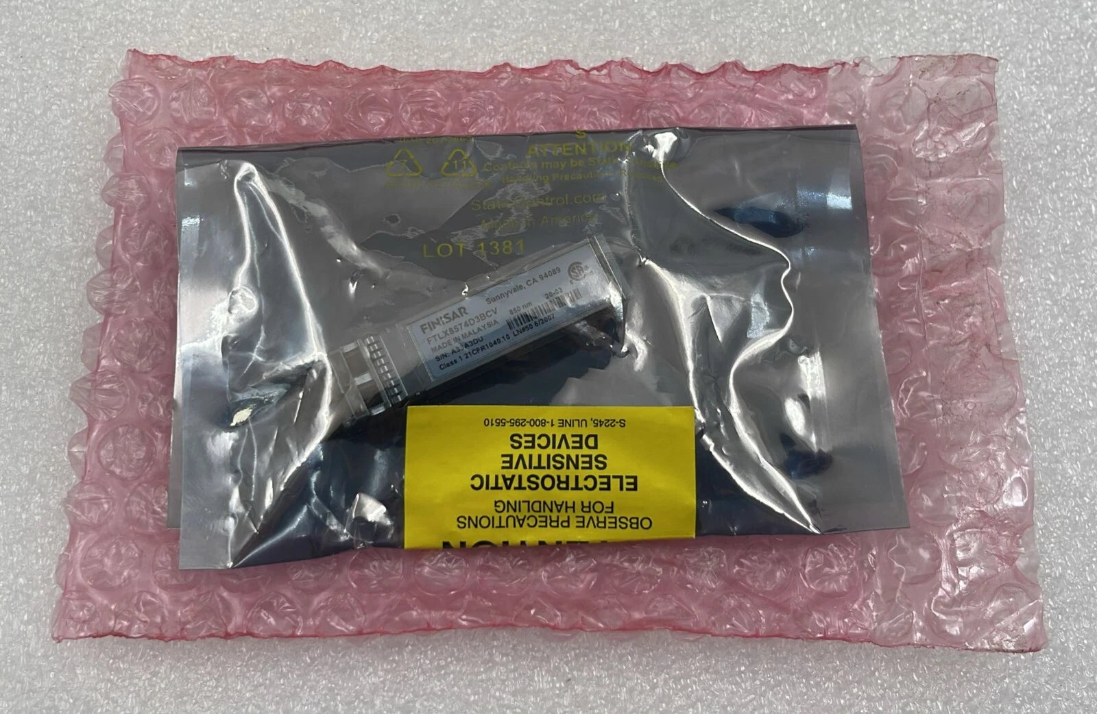 [LOT 34] Finisar FTLX8574D3BCV Fiber Optic Transceiver Module SFP+ 1G/10G 850nm