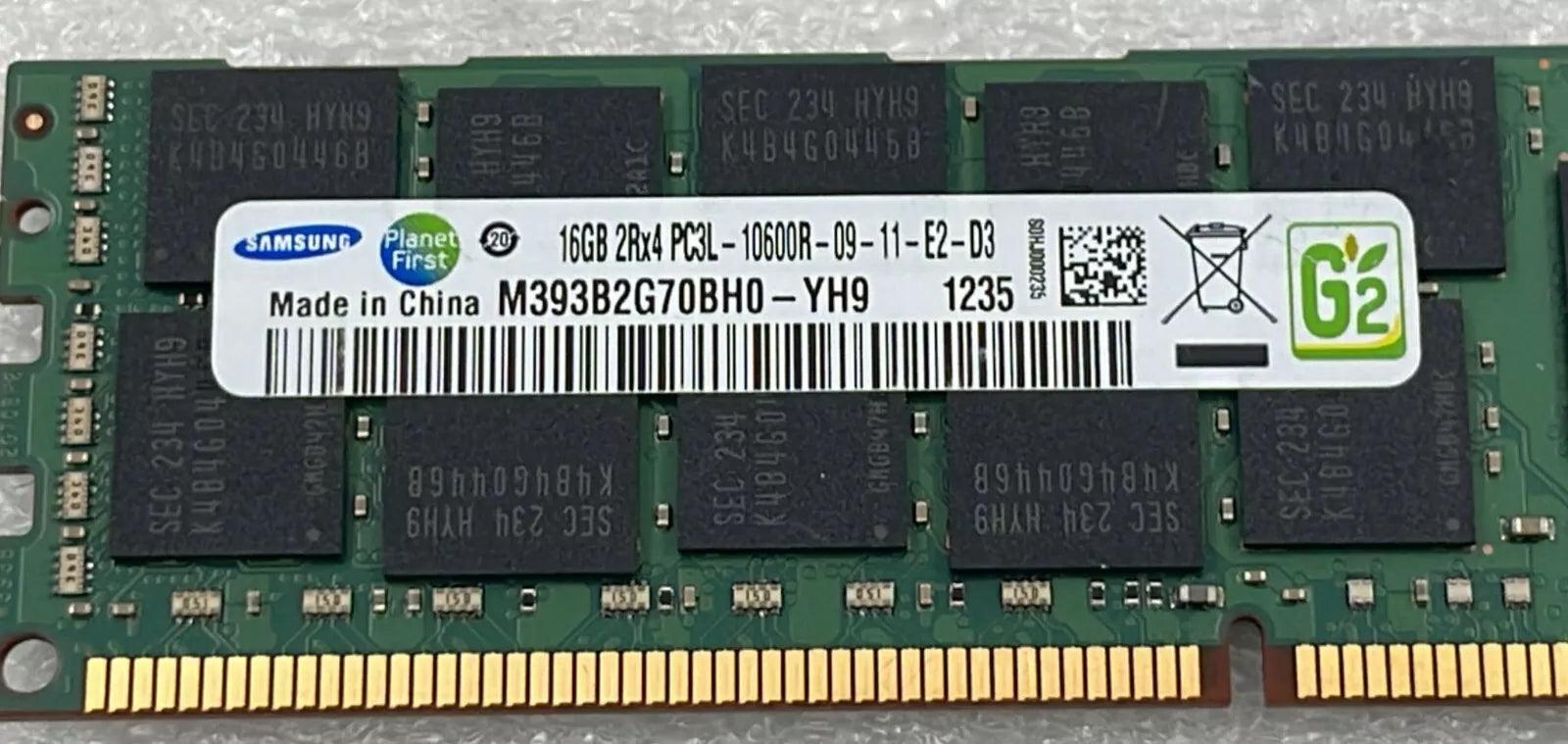 [LOT 9] SAMSUNG 16GB 2Rx4 PC3L-10600R M393B2G70BH0-YH9 Server Memory RAM