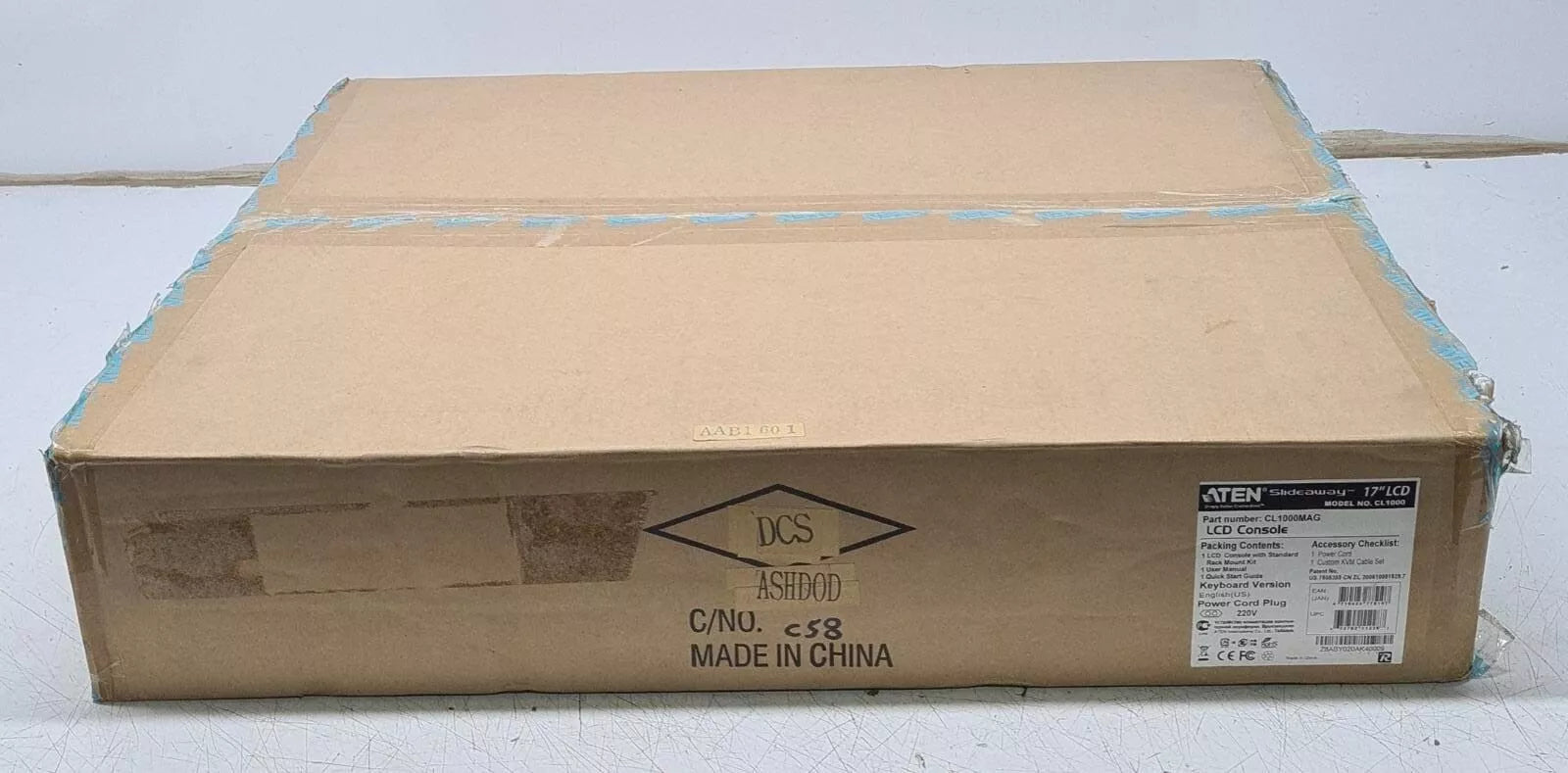 ATEN Slideaway 17" LCD CL1000 CL1000MAG Console W/ Rack Mount *NEW KIT