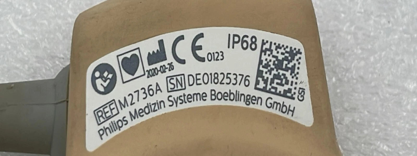 Philips M2736A TOCO probe serial label close-up