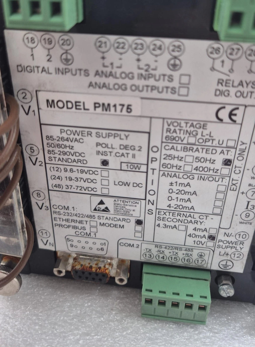 SATEC PM175 Power Quality Analyzer Module **FOR PARTS**