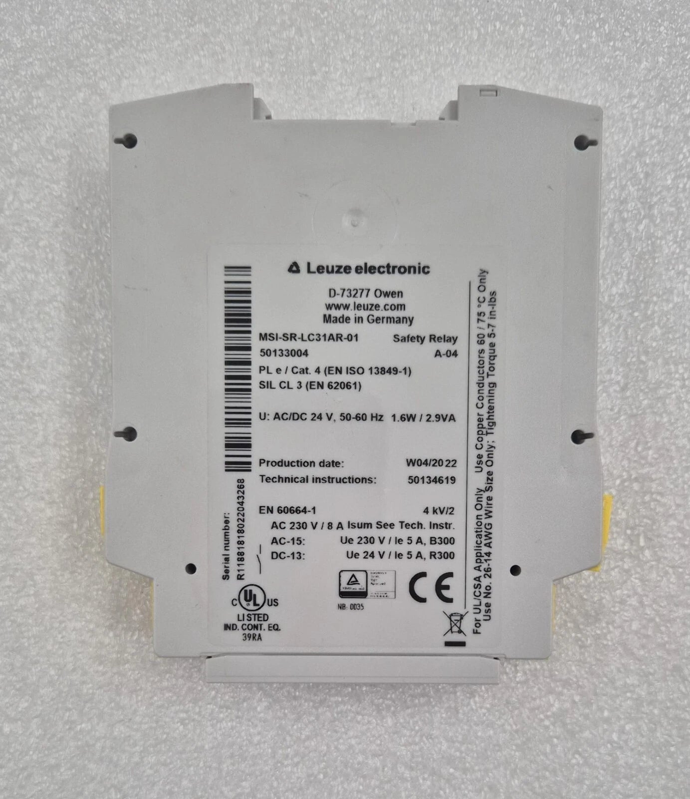 Leuze Electronic MSI-SR-LC31AR-01 50133004 Safety Relay 24V
