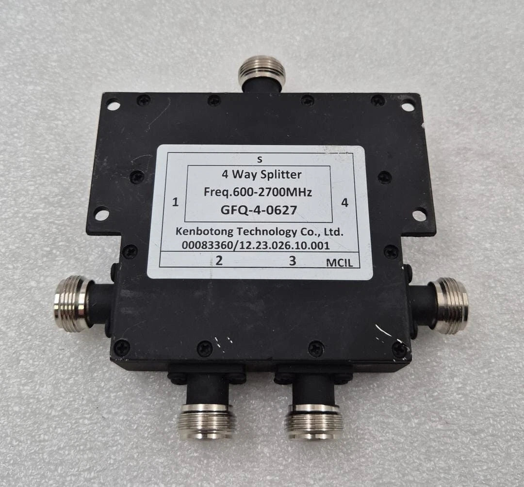 Kenbotong GFQ-4-0627 4-way RF splitter 600–2700MHz signal distribution unit