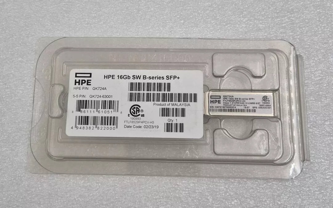 [LOT OF 100] NEW - HPE 16GB SW B-series SFP+ QK724A 656435-001 TRANSCEIVER