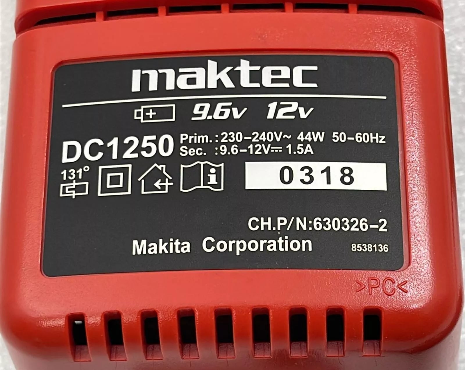 [LOT 12 PCS] Maktec By Makita DC1250 Ni-Cd 9.6-12V Battery Charger