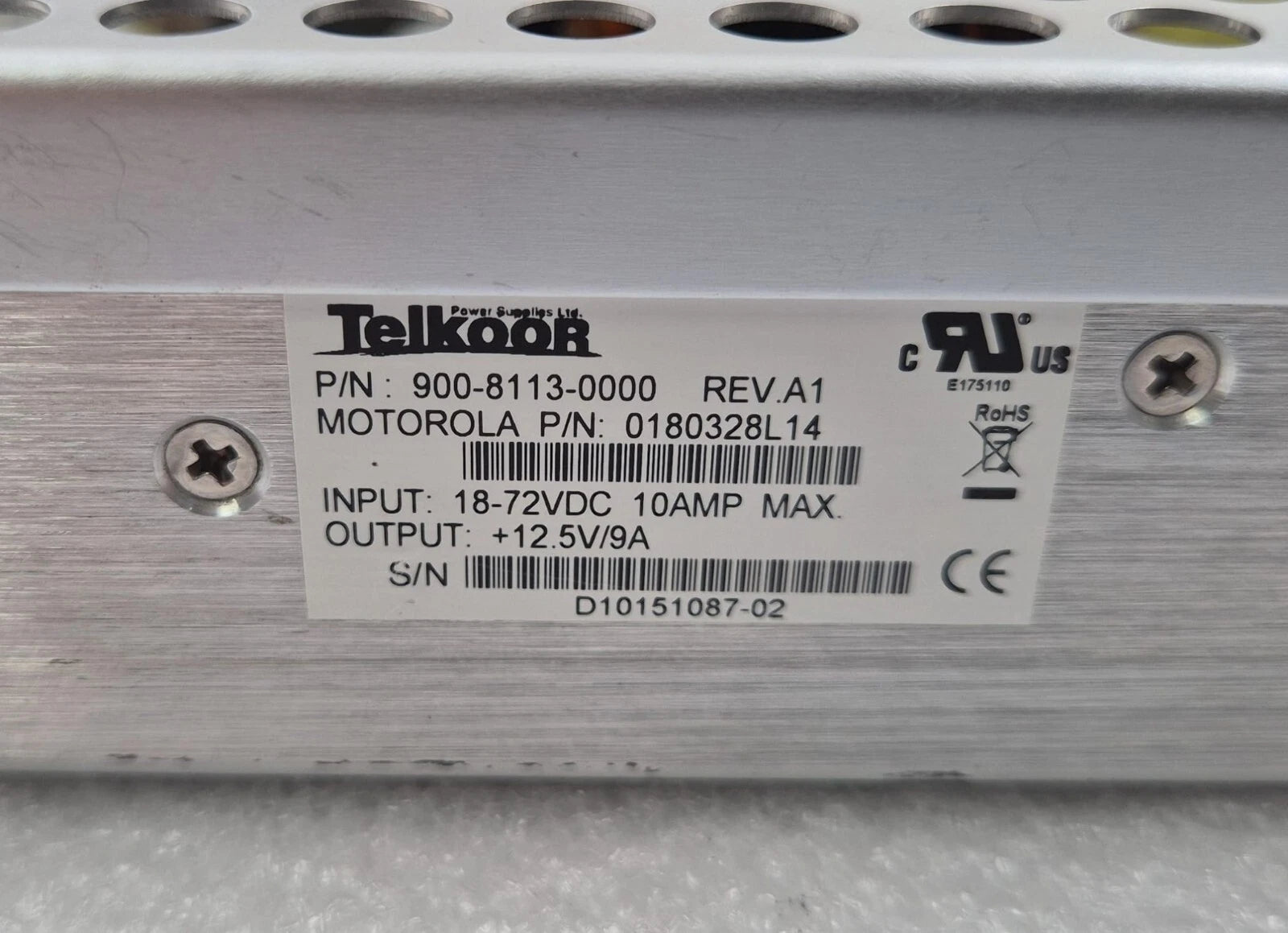 Telkoor 900-8113-0000 Power Supply Module for Motorola 0180328L14