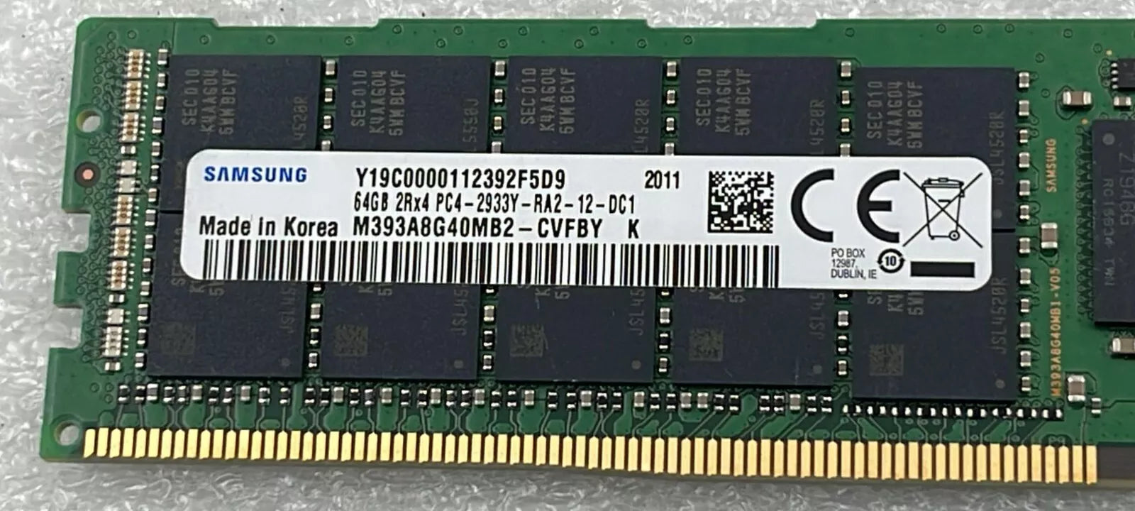 Samsung 64GB 2Rx4 PC4-2933Y M393A8G40MB2-CVFBY Server Memory RAM *Korea* *HPE*