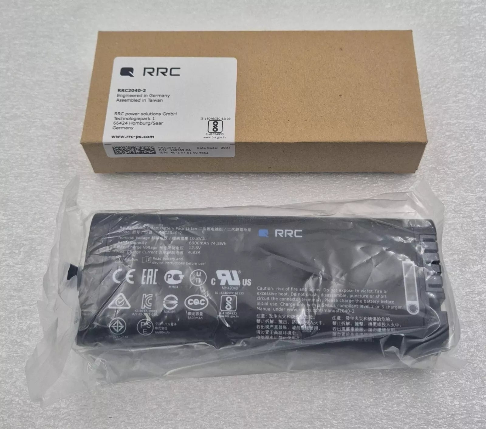 RRC RRC2040-2 100559 Rechargeable Smart Battery Pack Li-ion 10.8V 6900mAh 74.5Wh