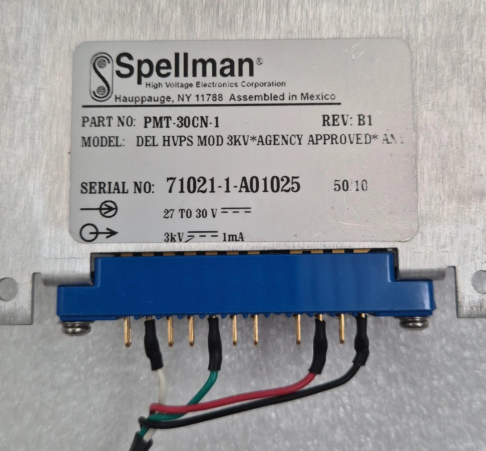 Spellman BERTAN PMT-30CN-1 0-3KV HIGH VOLTAGE POWER SUPPLY DEL HVPS MOD 3KV