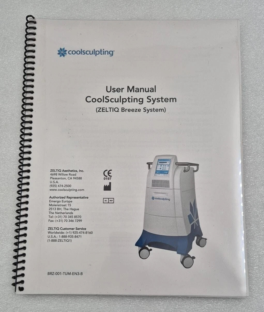 Zeltiq CoolSculpting Breeze System User Manual BRZ-001-TUM-EN3-B Hard Copy